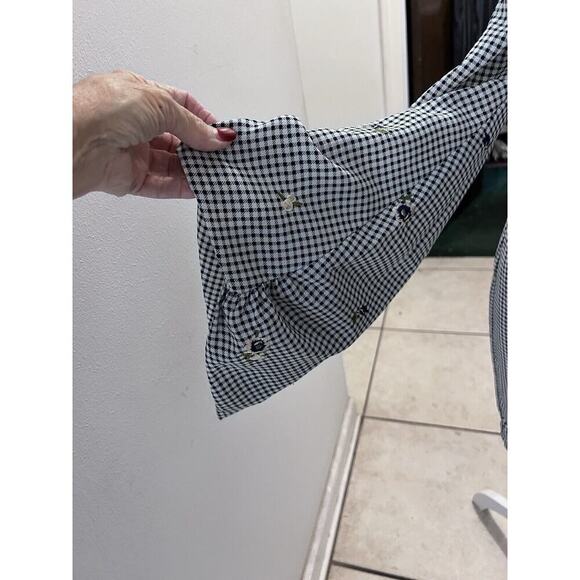 Lucy Paris Black White Gingham Check Off The Shoulder Mini Dress L Anthropologie - Picture 5 of 9